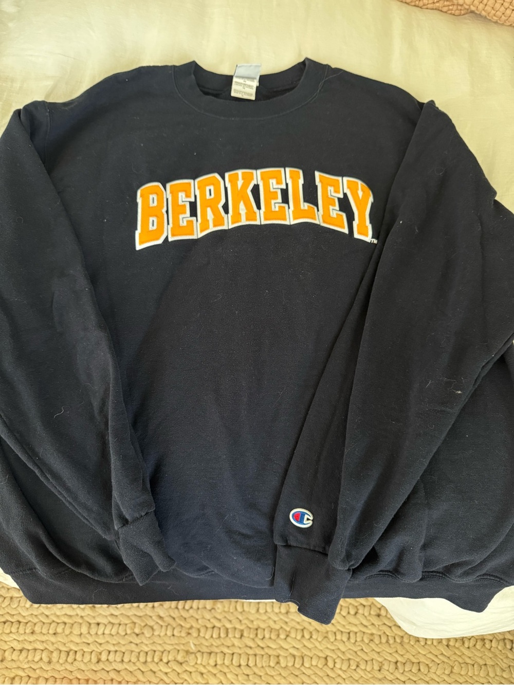Champion Navy Crewneck with Gold 'Berkeley' Applique